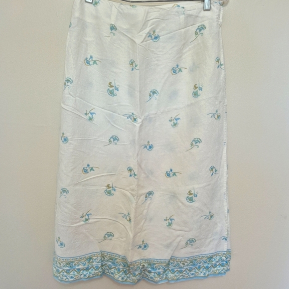Jillian Jones Women’s White Floral Midi Wrap Skirt – Size 6 - Picture 1 of 4
